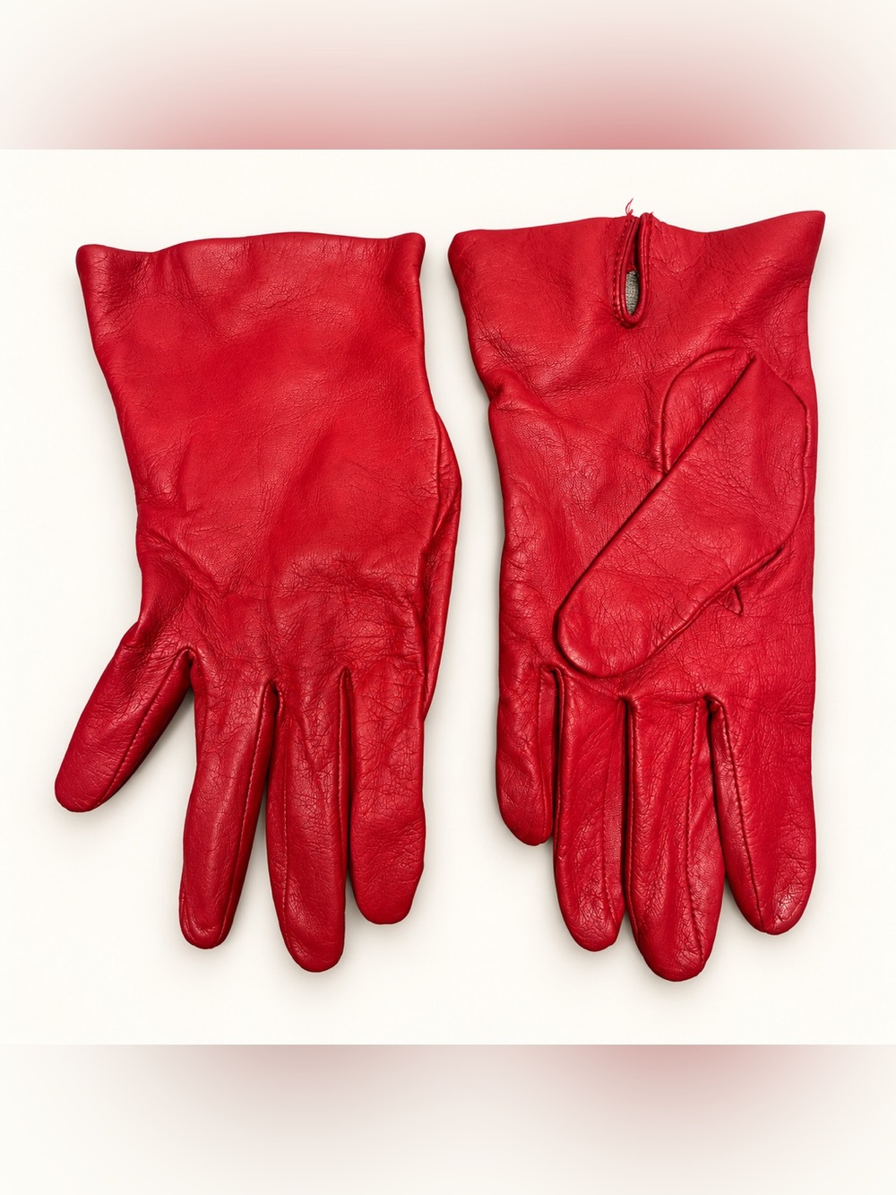 Fownes Red Genuine Leather Gloves Size 8 – 100% Silk Lined
